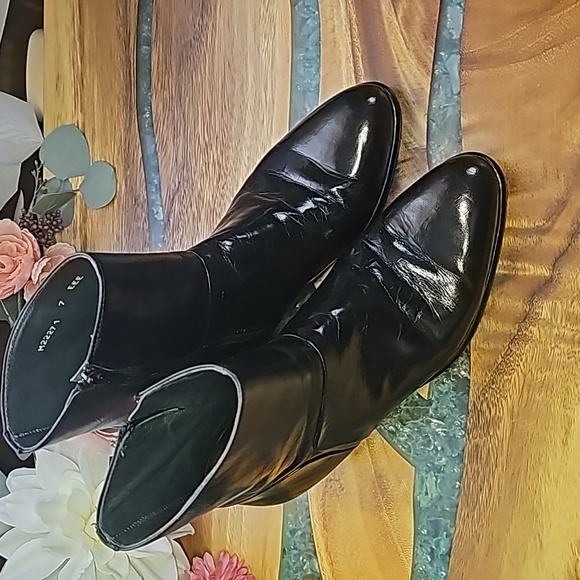 Carlo Morandi Black Patent Leather Boot Dress Shoe | Size 7 EEE - Picture 2 of 9
